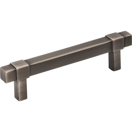 Jeffrey Alexander 96 mm Center-to-Center Brushed Pewter Square Zane Cabinet Pull 293-96BNBDL